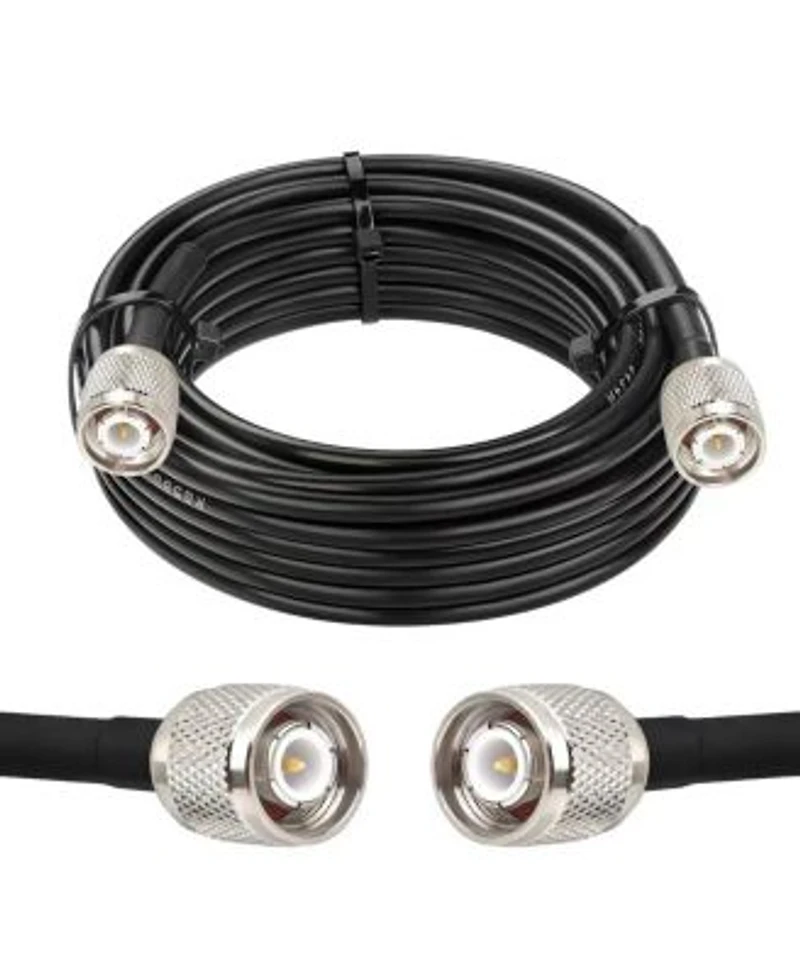 Lofree 25ft 50 Ohm Rg58 Coaxial Cable Tnc Male Connectors Low Loss For Gps Rtk Wireless Mic