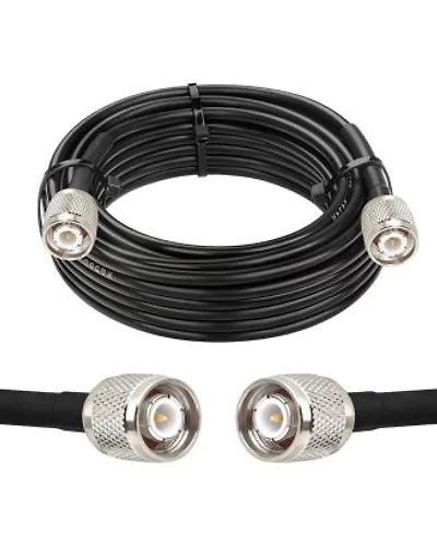 Lofree 25ft 50 Ohm Rg58 Coaxial Cable Tnc Male Connectors Low Loss For Gps Rtk Wireless Mic