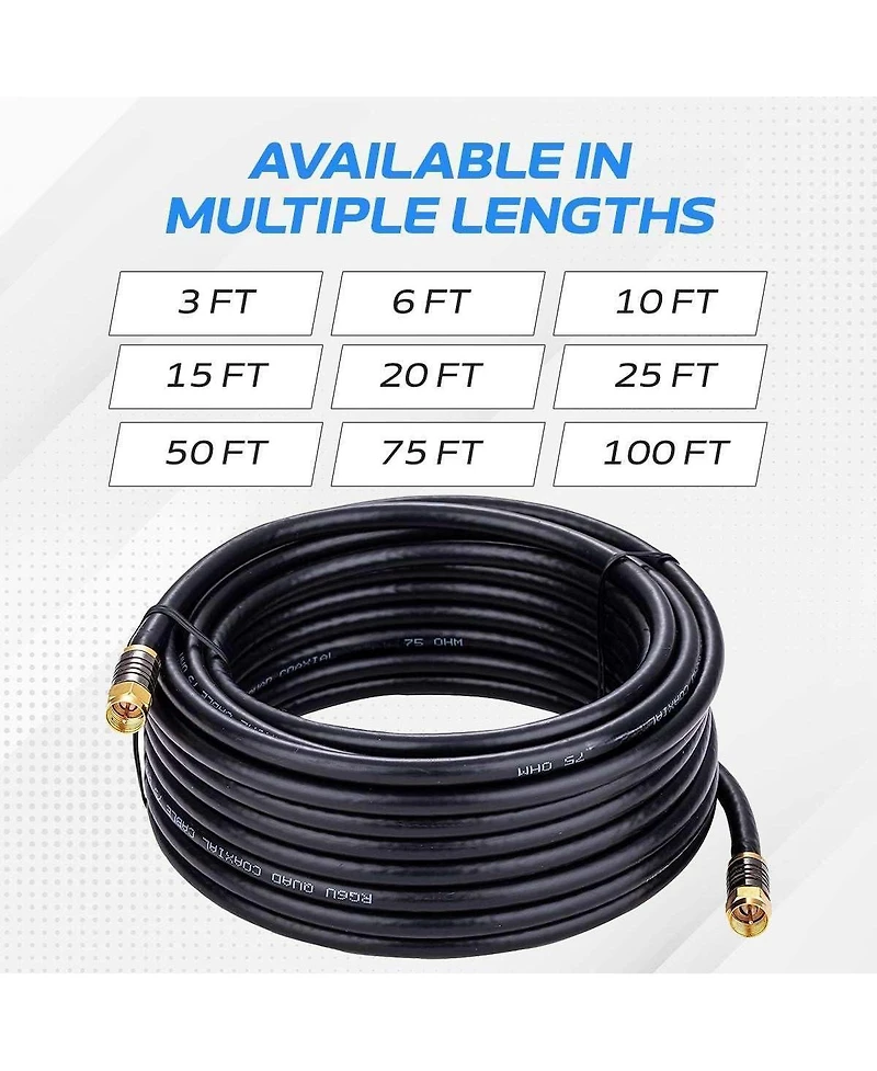 Lofree Quad-Shield RG6 Coaxial Cable 100 ft.