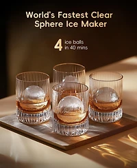 Ecozy Chillio 2" Clear Ice Ball Maker, 144 Spheres/Day, Water Line