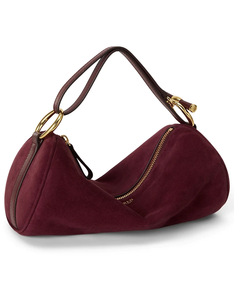 Lauren Ralph Lauren Suede Small Blaike Barrel Handbag