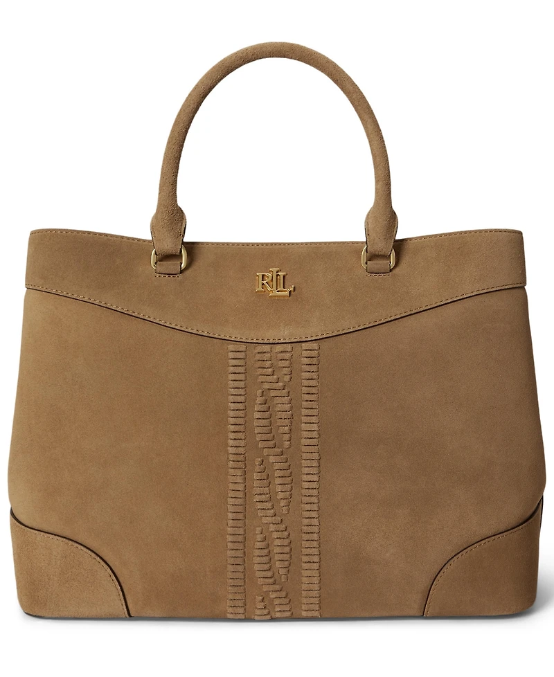 Lauren Ralph Cable-Embossed Large Marcy Satchel Bag