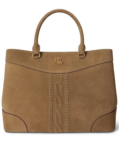 Lauren Ralph Cable-Embossed Large Marcy Satchel Bag