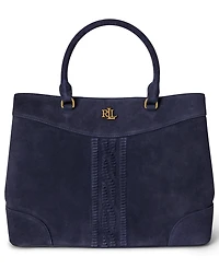 Lauren Ralph Lauren Cable-Embossed Large Marcy Satchel Bag