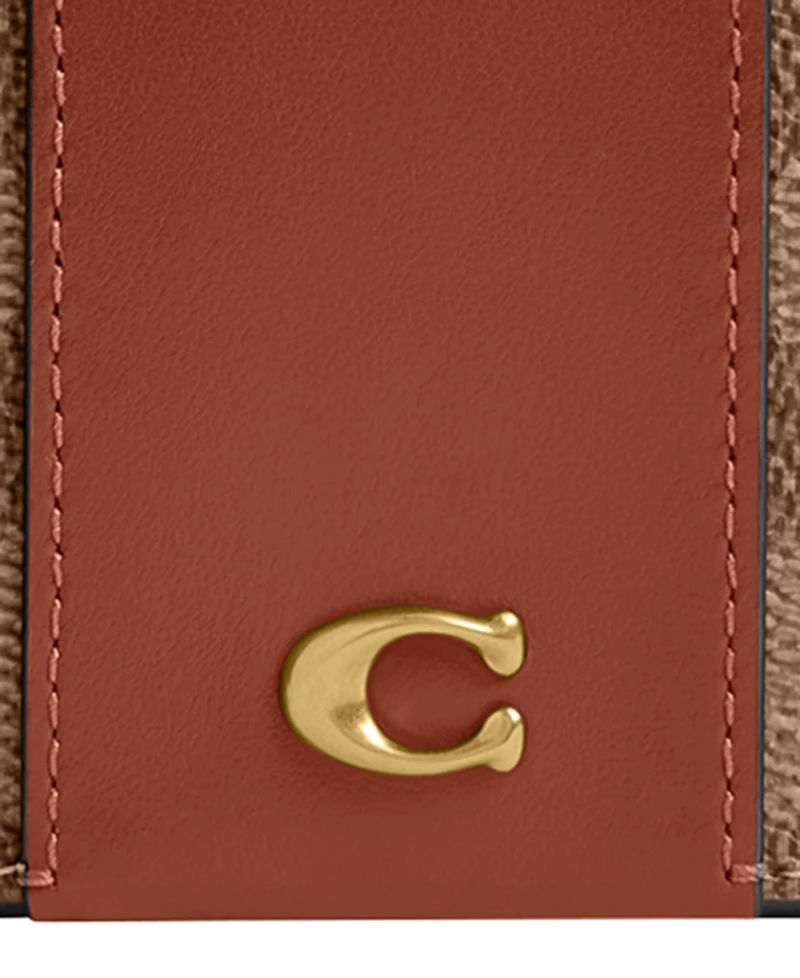 Coach Canvas Signature Essential Slim Mini Card Case Wallet
