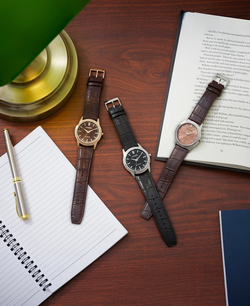 Citizen Men's Rolan Brown Leather Strap Watch 41mm
