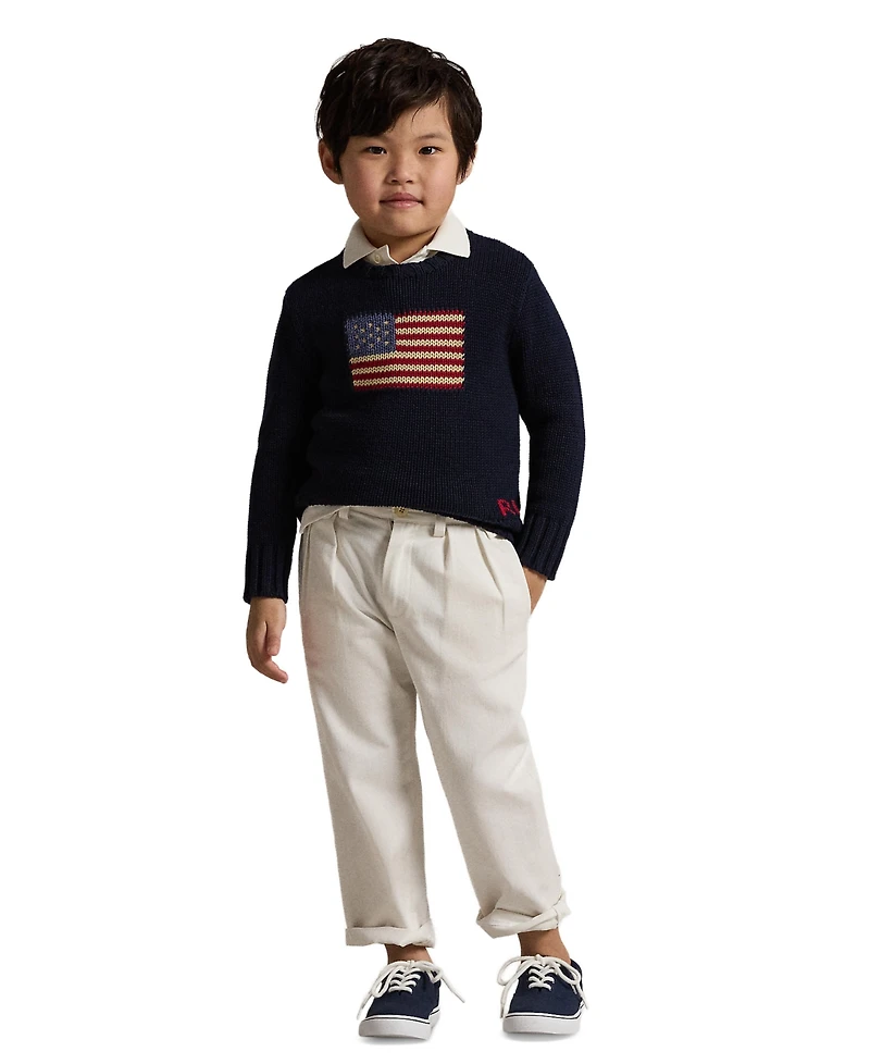 Polo Ralph Lauren Toddler and Little Boys The Iconic Flag Sweater