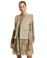 Michael Kors Women's Faux Shearling Sleeveless Vest