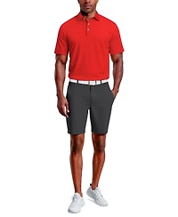 Pga Tour Men's Airflux Solid Mesh Short Sleeve Golf Polo Shirt