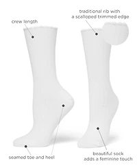 Hue Women's 3-Pk. Scalloped Pointelle Crew Socks