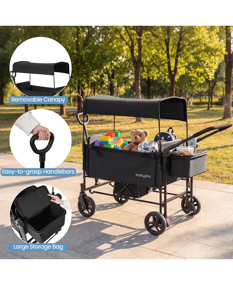 Costway Baby 2 1 Stroller Folding High Landscape Pushchair with Bassinet Mode
