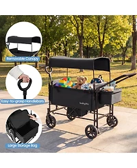 Costway Baby 2 1 Stroller Folding High Landscape Pushchair with Bassinet Mode