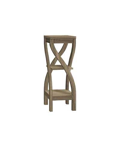 Flynama 32 Inch 3-Tier Square Accent Table, Taupe Laminate