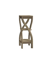 Flynama 32 Inch 3-Tier Square Accent Table, Taupe Laminate