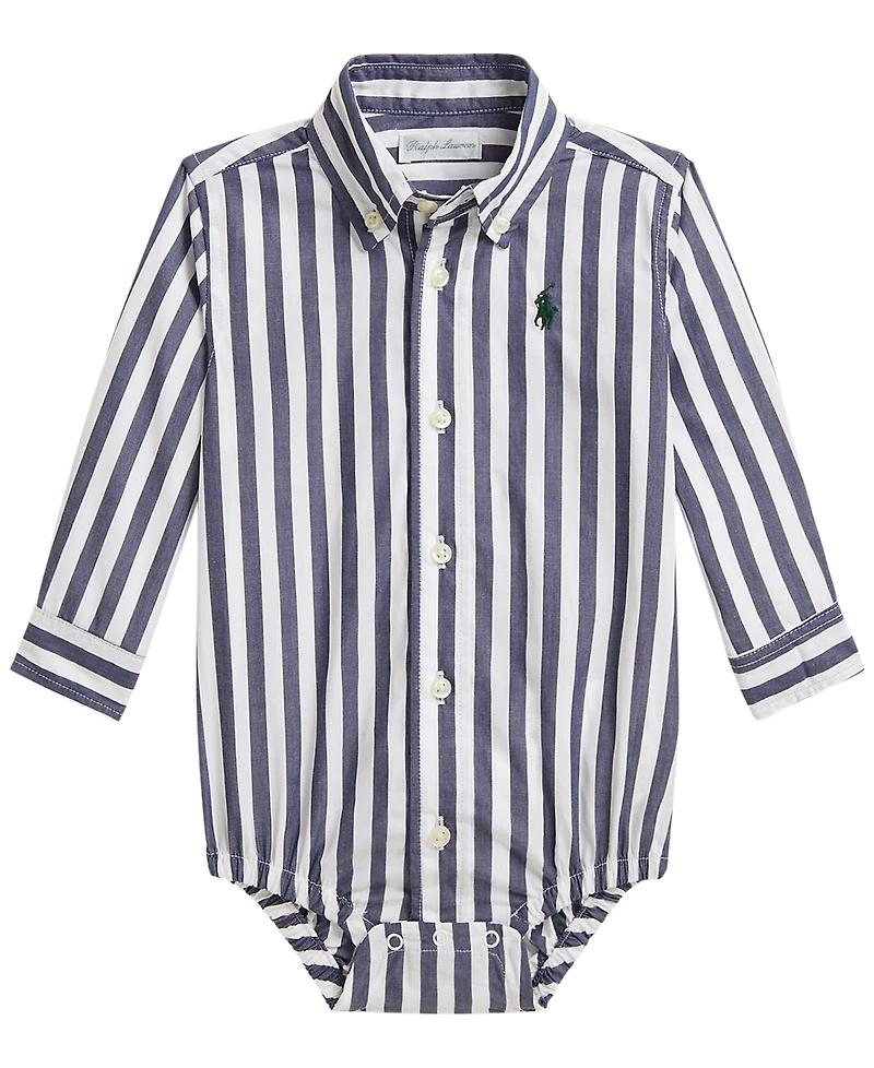 Polo Ralph Lauren Baby Boys' Striped Cotton Poplin Bodysuit