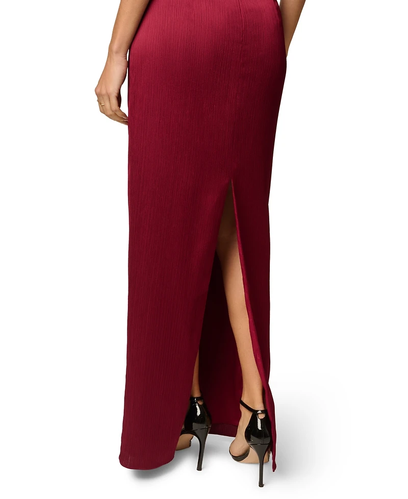 Adrianna Women's Halter Crinkle-Satin Long Dress