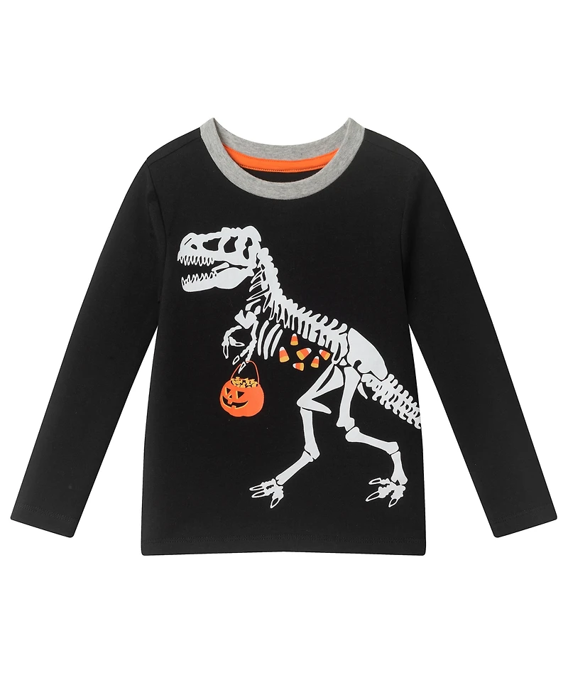 Andy & Evan Toddler Boys' 2T-4T Skeleton Dino Print Pajamas, 2-Piece Set