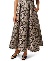 Adrianna Papell Women's Off-the-Shoulder Floral-Print Jacquard Midi Dress