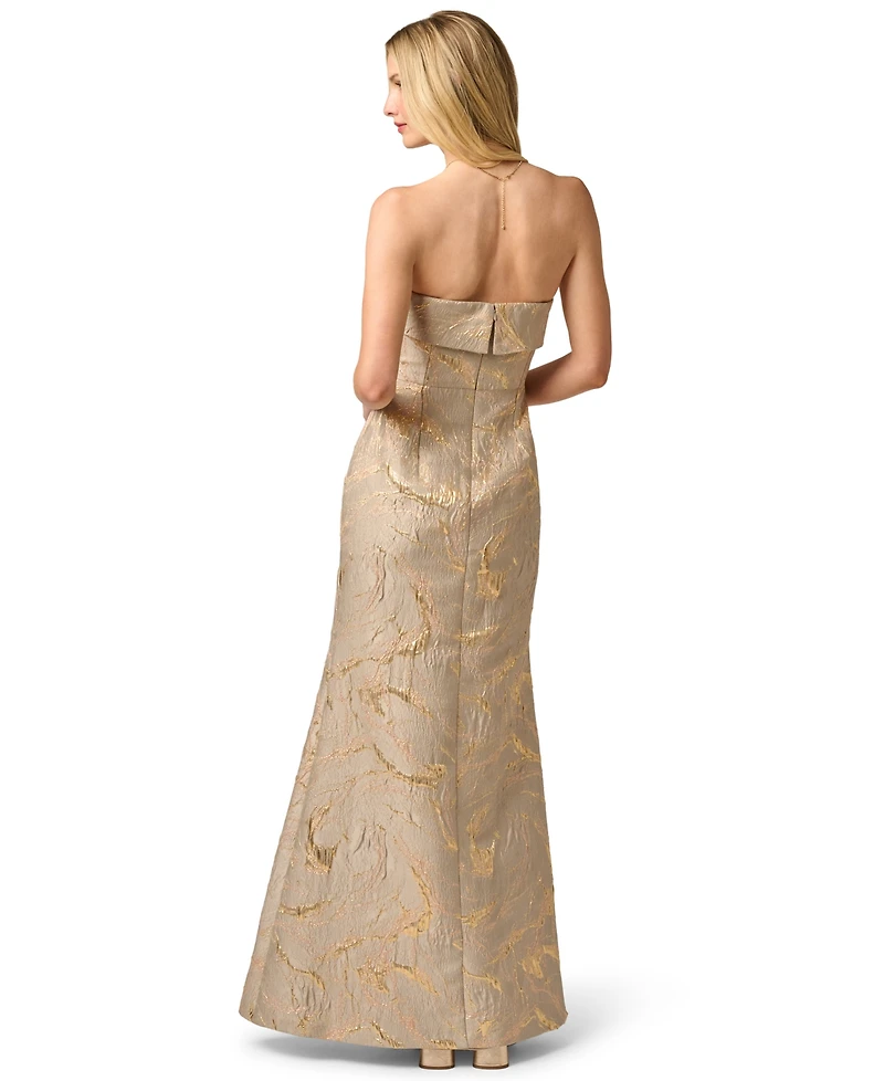 Adrianna Papell Women's Strapless Mermaid Metallic Dress