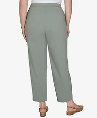 Alfred Dunner Plus Provence Millennium Flat-Front Pull-On Cropped-Ankle Pants