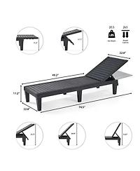 Nestl All-Weather Adjustable Patio Lounge Chairs Set of 6 for Poolside and Backyard