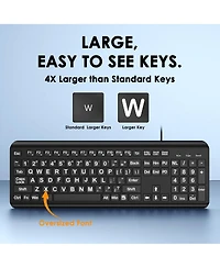 Lofree Wired Quiet Oversized Lettering Full-Size Keyboard for Pc and Mac