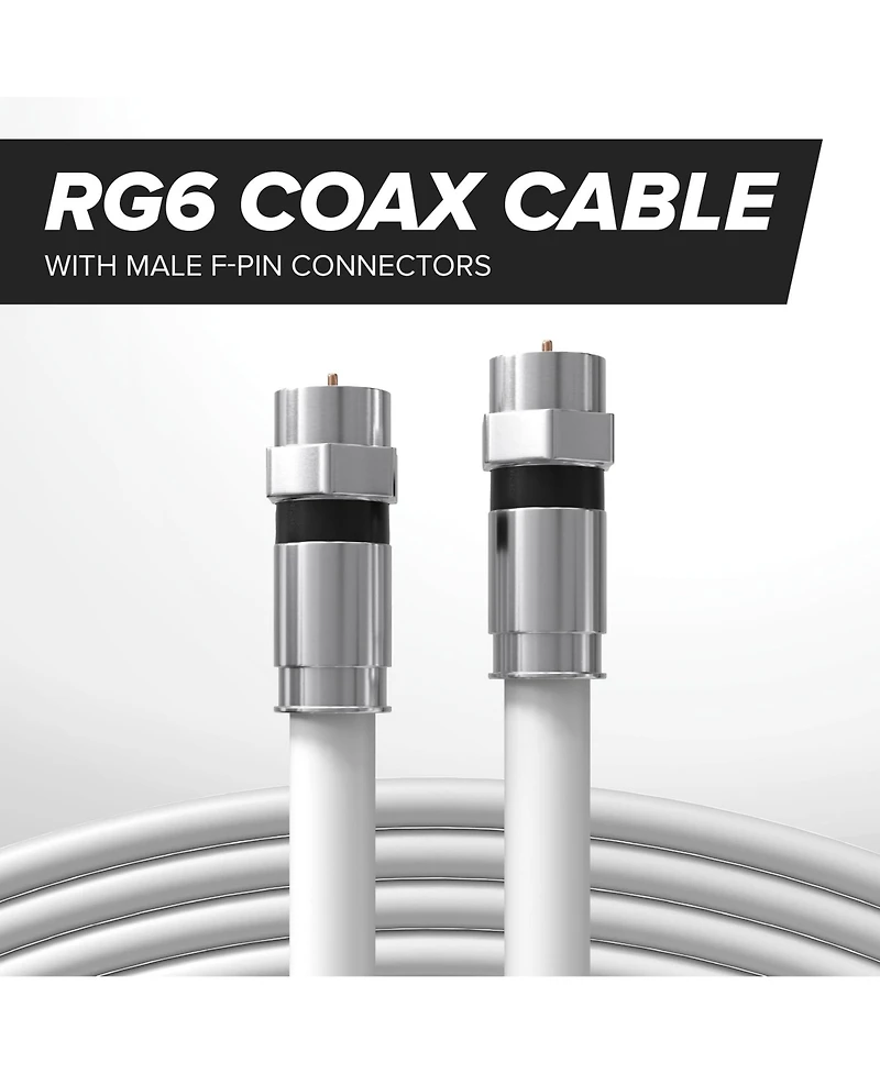 Lofree RG6 Coaxial Cable Dual Shielded Indoor Outdoor Low Loss Clear Signal