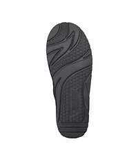 Dearfoams Women's Fireside by Sport Knit And Suede Slip On Shoetie Water Repellent Slippers