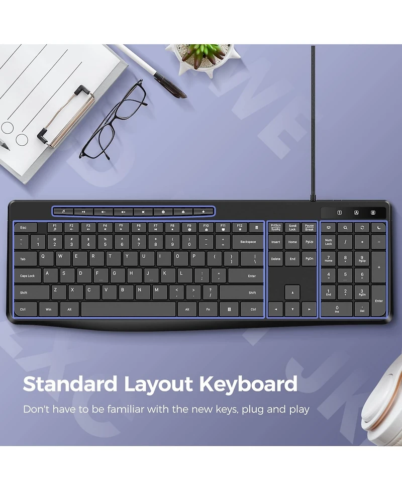 Lofree Wired Quiet Low-Profile Keyboard for Usb