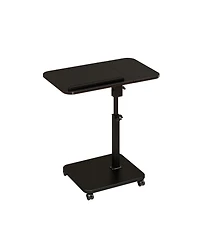 homfan Adjustable Height C-Shaped End Table with Wheels and 180degree(s) Swivel, Slide Under Sofa Tv Tray