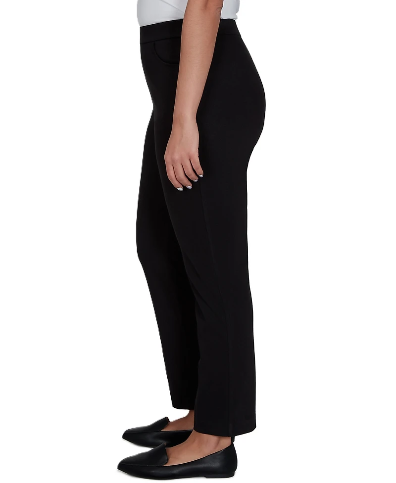 Alfred Dunner Petite Travel Advisory Pull-On Straight-Leg Knit Twill Pants