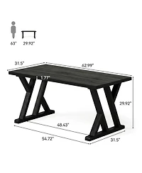 Tribesigns 63" Solid Wood Executive Desk,Computer Desk,Writing Table