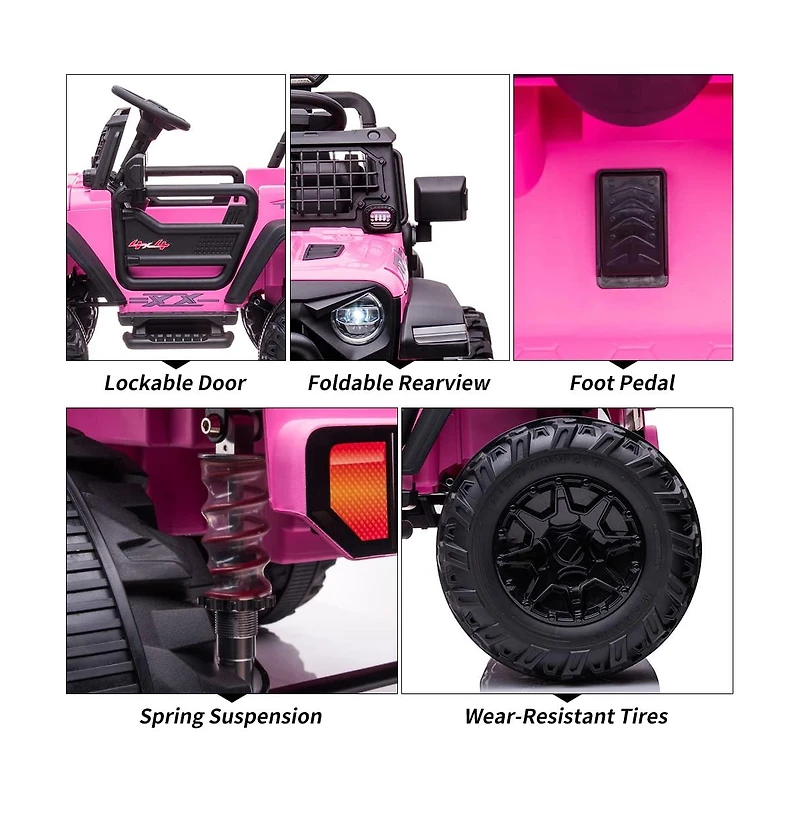 homfan 2-Seat Kids Ride-On Electric Truck with Remote Control, Ages 3-8