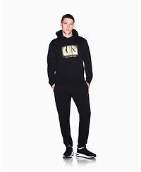 A|X Armani Exchange Men's Black And Gold Box Jogger