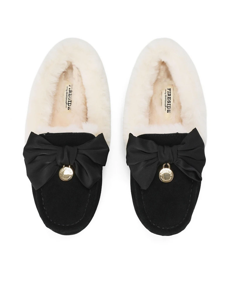 Dearfoams Women's Fireside by Mel Dream Bow Moccasin Slippers