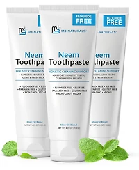 M3 Fluoride-Free Neem Toothpaste with Mint | Herbal Toothpaste | 4.23 oz, Pack of 3
