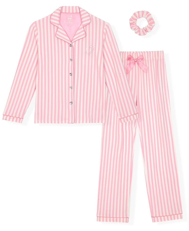Max & Olivia Girls' 5-16 Milky Print Pajama, 3-Piece Set