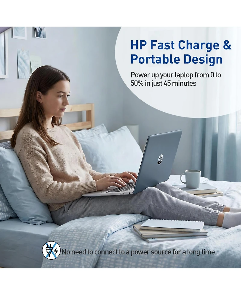 Hp Essential 17.3" Hd+ Touchscreen Laptop, Intel N100 Quad-Core, 8GB DDR4, 128GB eMMC, Wi-Fi 6, Windows 11 Home, Blue