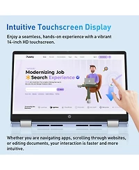 Hp Essential 14" Hd Touchscreen 2-in-1 Laptop, Intel N-Series N100, Intel Uhd Graphics, 4GB Ram, 64GB eMMC, Wi-Fi 6, Chrome Os, Blue