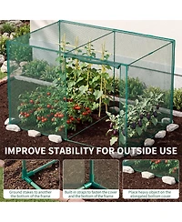 Medium/Large Garden Crop Cage with Steel Frame and Zippered Door, 4mm Tear-Resistant Mesh Plant Protection Tent for Vegetables Flowers Outdoor, Green