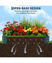 71x351x12/95x47x24 Raised Garden Bed with Pvc Cover, Metal Planter Box for Outdoor Vegetables Flowers Herbs, Green/Grey