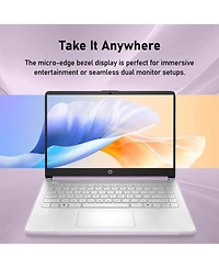 Hp Essential 14" Laptop, Intel N-Series N150, Intel Graphics, 4GB Ram, 128GB eMMC, Wi-Fi 6, Windows 11 Home, Purple
