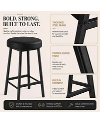 Round Backless Bar Stools Set of 2