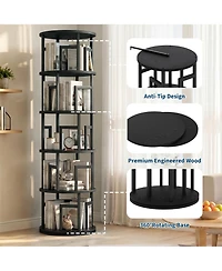 Corner Rotating Bookshelf Tower