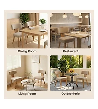 4 Set of Modern Dining Chairs, Upholstered Ergonomic Chairs with Curved Backrest and Wooden Legs, Mid-Century Farmhouse Seating for Home, Kitchen