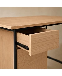 Computer Desk with Drawer, Writing Study Desk with Filing Storage Cabinet, Compact Office Workstation for Bedroom Small Space Apartment Dorm