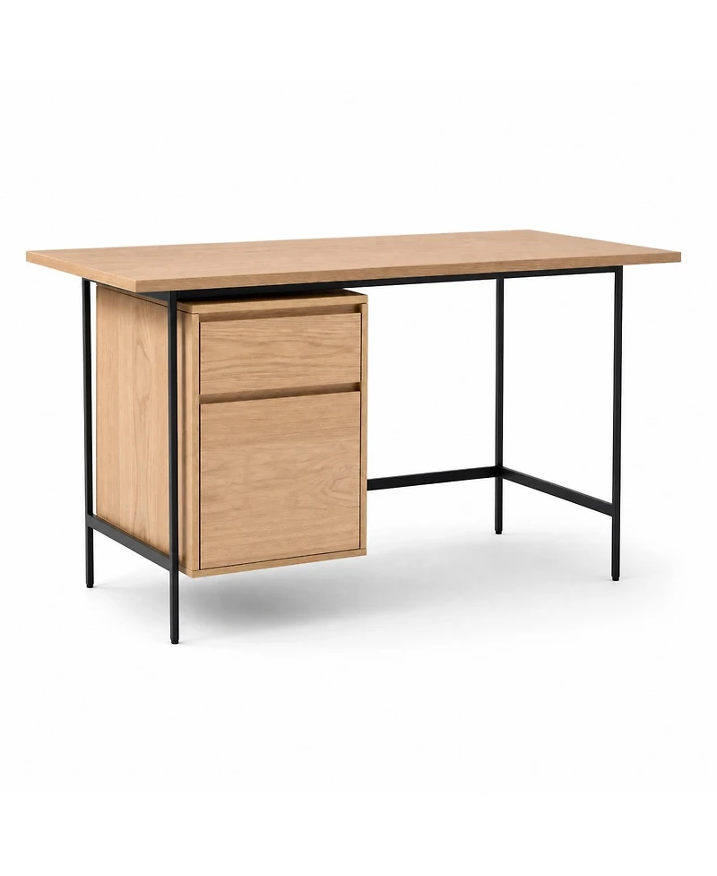 Computer Desk with Drawer, Writing Study Desk with Filing Storage Cabinet, Compact Office Workstation for Bedroom Small Space Apartment Dorm