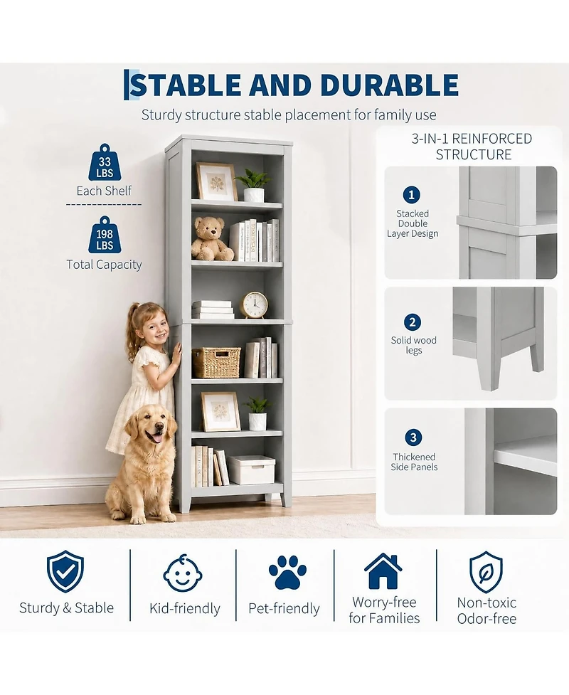 6-Tier Bookshelf