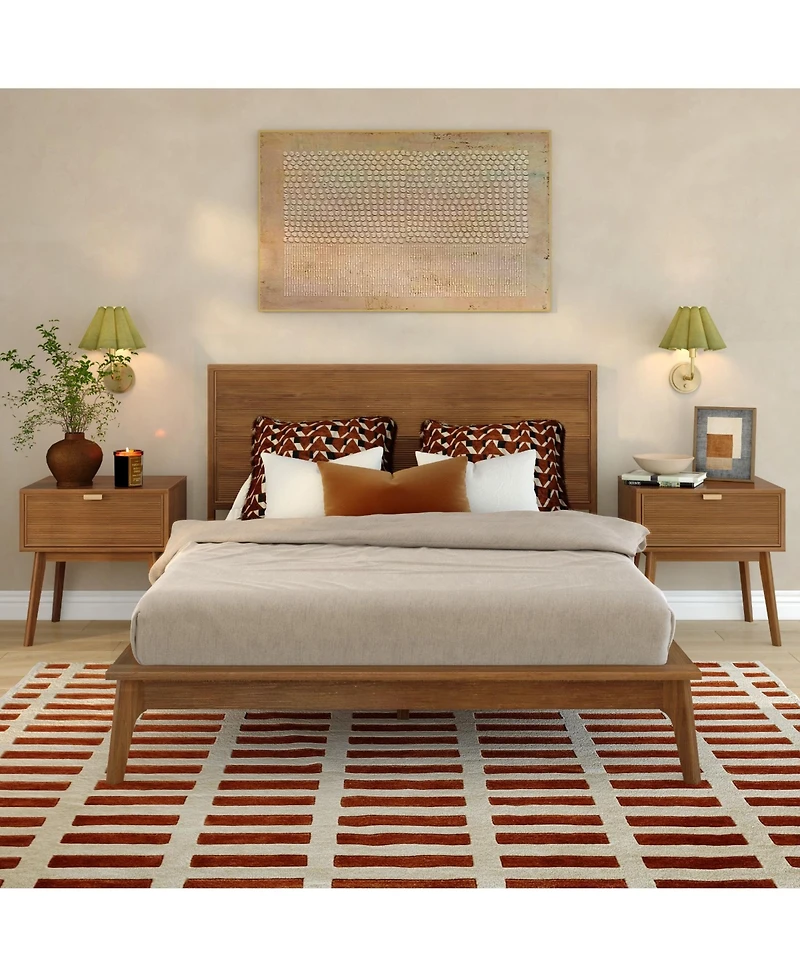 Plank+Beam Linea Tambour Queen Bed, Pecan