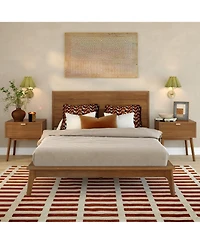 Plank+Beam Linea Tambour Queen Bed, Pecan